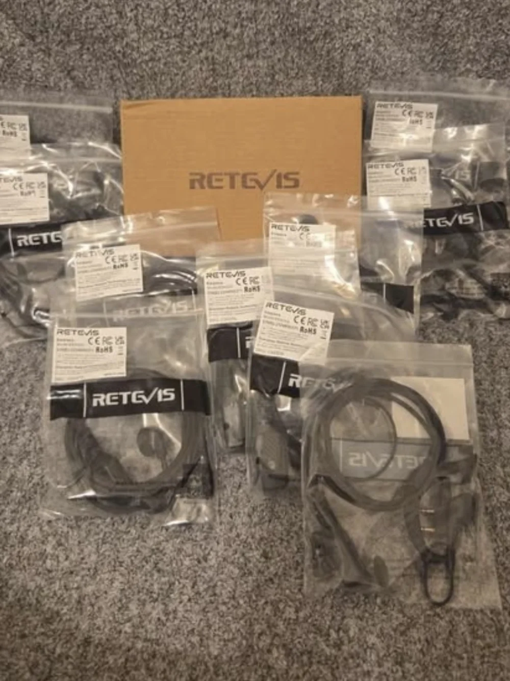 Retevis Walkie Talkie Earpieces 10 Pack - 2-Pin for Kenwood, Baofeng & Motorola